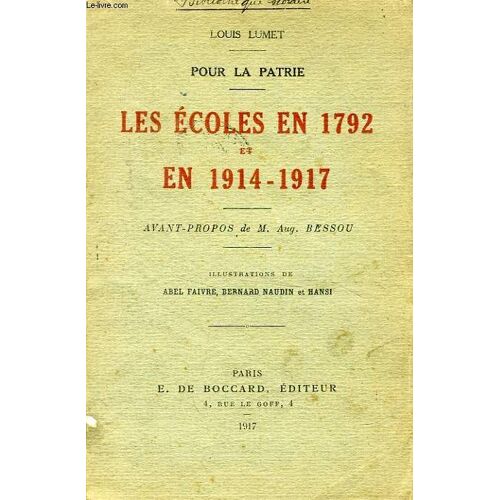 Les Ecoles En 1792 Et En 1914-1917