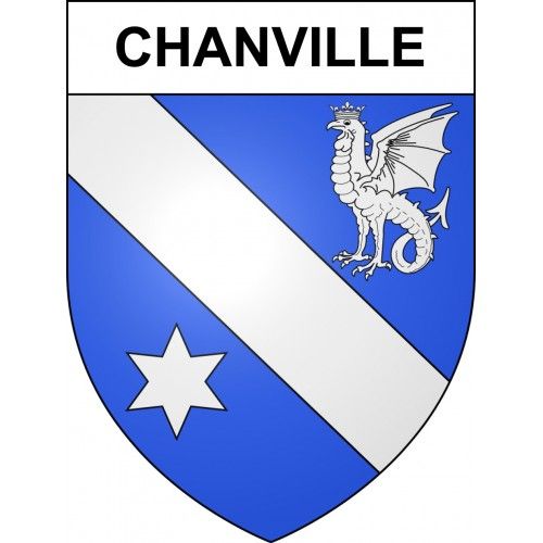 Chanville 57 Ville Sticker Blason Écusson Autocollant Adhésif - Taille : 12 Cm