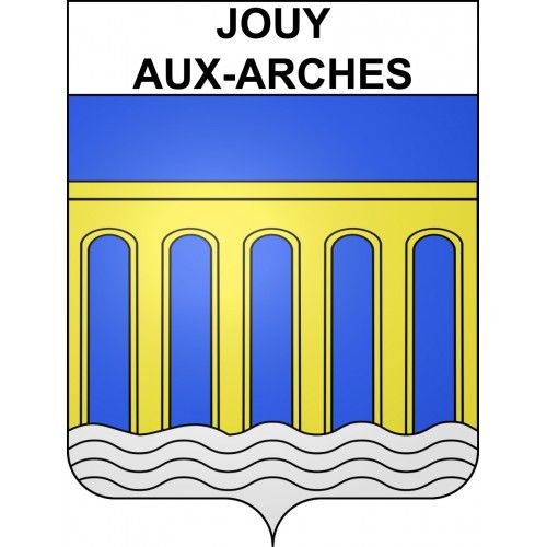 Jouy-Aux-Arches 57 Ville Sticker Blason Écusson Autocollant Adhésif - Taille : 4 Cm