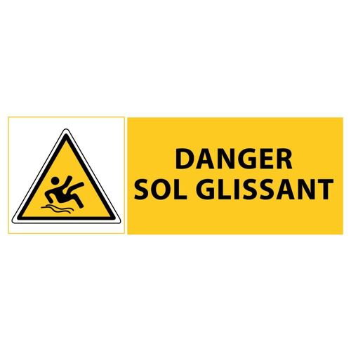 Danger Sol Glissant Autocollant Adhésif Sticker Logo 258 - Taille : 25 Cm