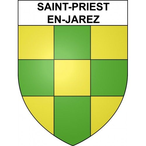 Saint-Priest-En-Jarez 42 Ville Sticker Blason Écusson Autocollant Adhésif - 4 Cm