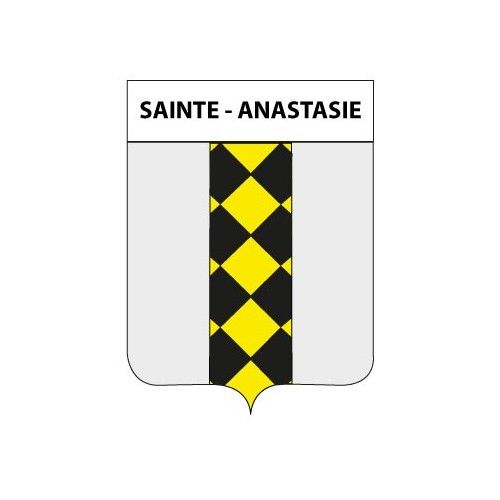 Blason Sainte-Anastasie Doré Sticker Blason Écusson Autocollant Adhésif - Taille : 17 Cm