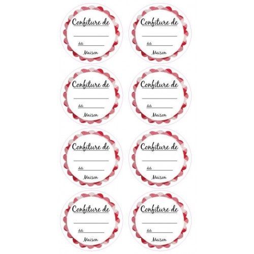 Étiquette Pour Confiture Faite Maison En Rond Lot 8 Autocollant Adhésif Sticker Logo 53 - Taille : 12 Cm