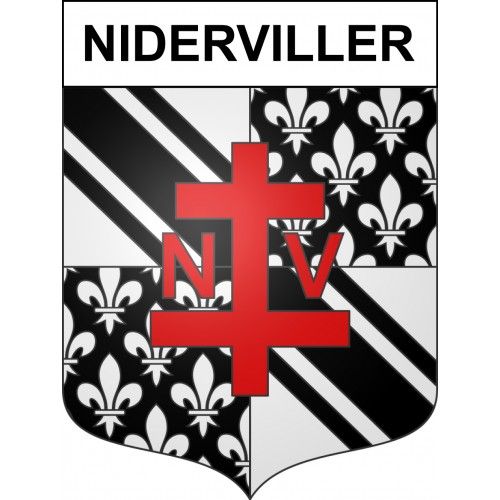 Niderviller 57 Ville Sticker Blason Écusson Autocollant Adhésif - Taille : 4 Cm