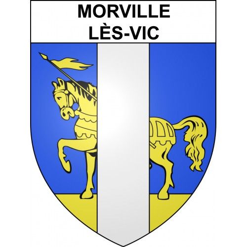 Morville-Lès-Vic 57 Ville Sticker Blason Écusson Autocollant Adhésif - Taille : 4 Cm