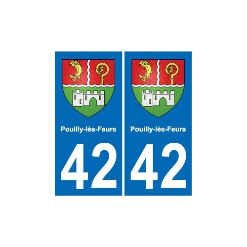 42 Pouilly-Lès-Feurs Blason Ville Autocollant Plaque Stickers - Droits