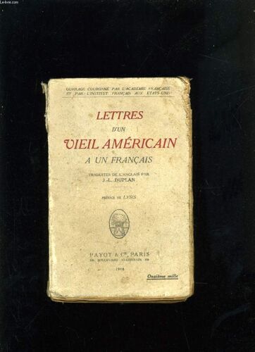 Lettres D'un Vieil Americain A Un Francais
