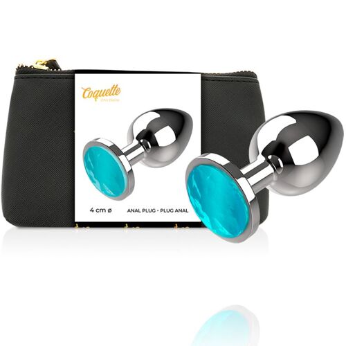 Plug Anal En Metal Cristal Taille L Coquette - Turquoise