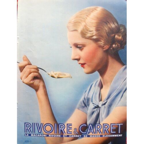 Publicité Ancienne Recto-Verso (Janvier 1937) Pour Les Macaronis Rivoire & (Et) Carret Et Le Salon Publicitaire 29 Boulevard Des Italiens À Paris, Avec Un Article De Paul Reboul