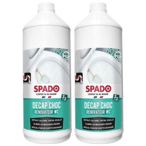 Spado Lot de 2 Flacons 1 l Décap' Choc Rénovateur WC