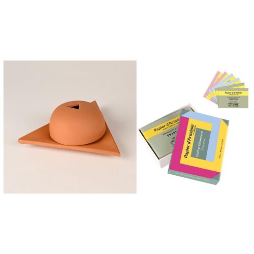 Papier d'Arm¿nie Pack cadeau Br¿leur l'¿toile d'Arm¿nie Terre Cuite + 6 Carnets Senteur