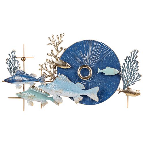 Décoration Murale Bleu Et Doré Barium