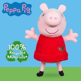 Peppa Pig- Red Dress Peppa-Peluche Écologique-Matériaux 100% Recyclés, 07356