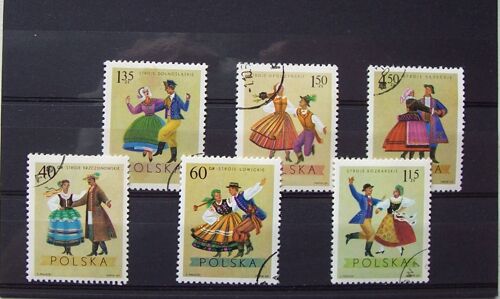 Série 6 Timbres Costumes Danses 1969 Pologne