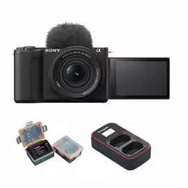 Sony ZV-E10 II + 16-50mm f/3.5- 36 OSS II (Noir)+Batterie Kingma (Sony NP-FZ100)+Chargeur de batterie Kingma