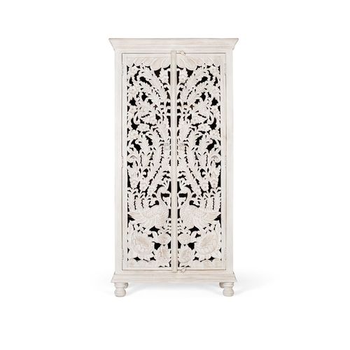 Armoire En Bois Manguier Blanc Vieilli