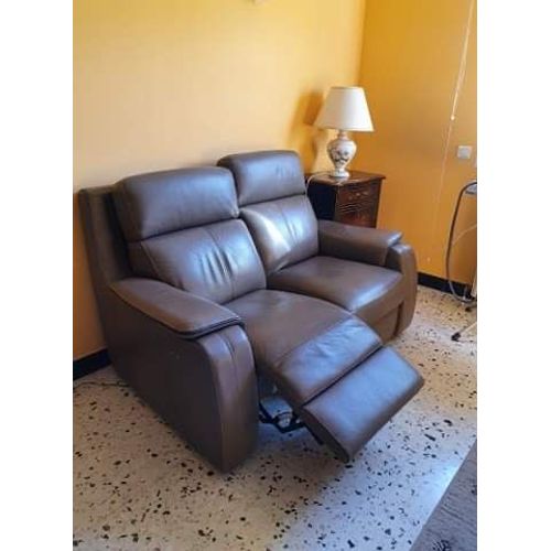 Canapé Cuir Center 2 Places Relaxant