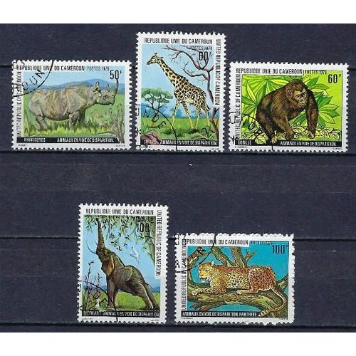 Animaux Divers Cameroun 1979 (90) Série Complète De 5 Timbres Oblitérés