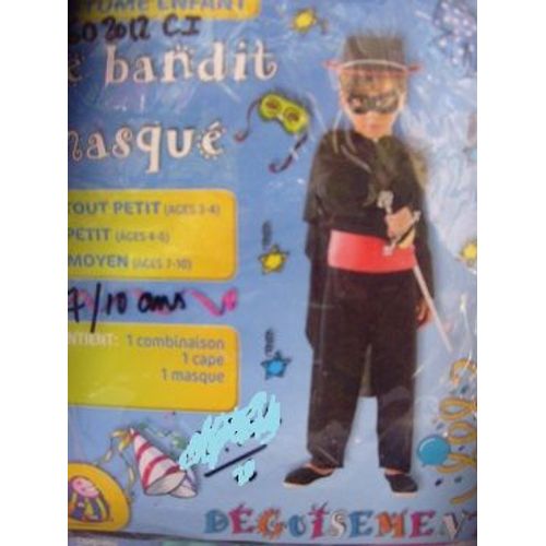 Costume Enfant Bandit Masque 7/10 Ans