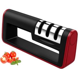 3-En-1 Aiguiseur Aiguiseur De Cuisine Professionnel Pour Couteaux En Acier Inoxydable Et Céramique De Toutes Tailles (Base Anti-Dérapante)