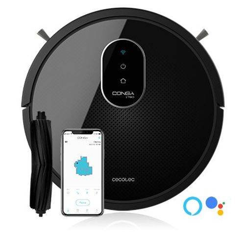 Robot aspirateur laveur connecté 4 en 1 1790 TITANIUM--