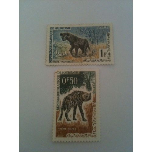 Lot De Deux Timbres Hyènes République Islamique De Mauritanie