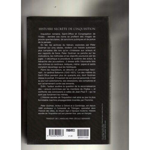 Histoire Secrete De L'inquisition.De Paul Iii A Jean-Paul Ii.