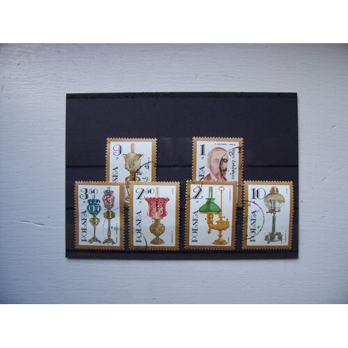 Série 5 Timbres Art Lampes À Pétrole Pologne