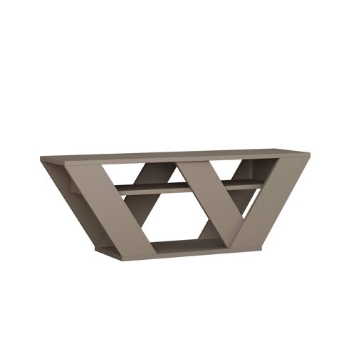 Meuble tv design w 110cm à étagères taupe