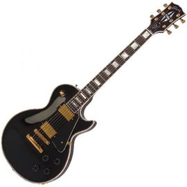 Guitare Électrique Gibson Les Paul Custom Ebony Gold Hardware