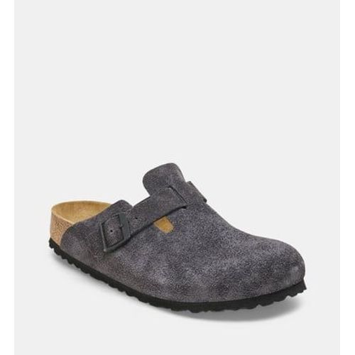 Birkenstock Sabots Boston En Cuir Gris