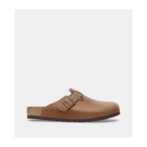 Birkenstock Sabots Boston En Cuir Marron