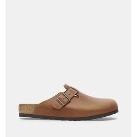 Birkenstock Sabots Boston En Cuir Marron