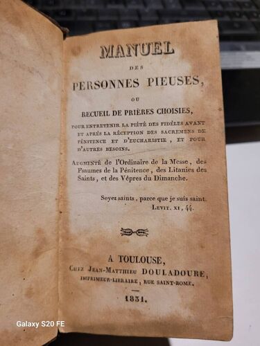 Manuel Des Personnes Pieuses Ou Recueil De Prieres Choisies