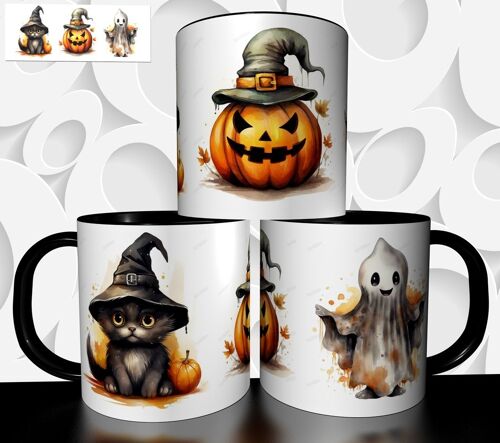 Mug Tasse À Café - Halloween Chat Fantome Citrouille Mignon 2488