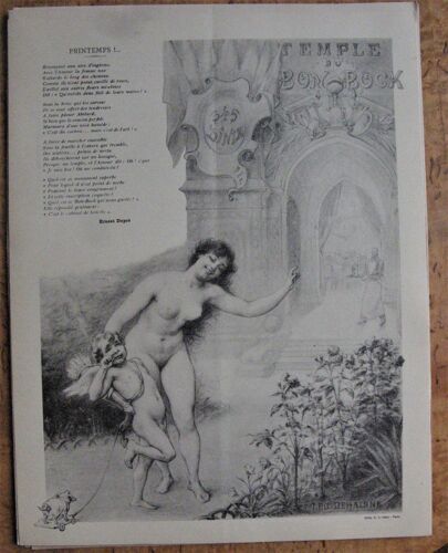 Gravure 345° Dîner Du Bon Bock 1910 Léo Dehaisne Illustrateur Femme Nue, Amour