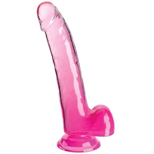 King Cock Clear - Dildo With Testicles 20.3 Cm Pink