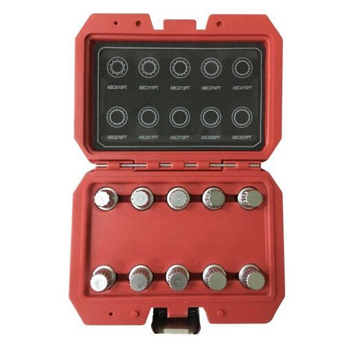 10 Pcs For Vw Jeu De Manches De Vis Anti-Vol | Pour Vw Audi Benz Bmw E46 Outil Anti-Vol De Roues, Outil De Retrait Des Écrous 10-23 Pièces