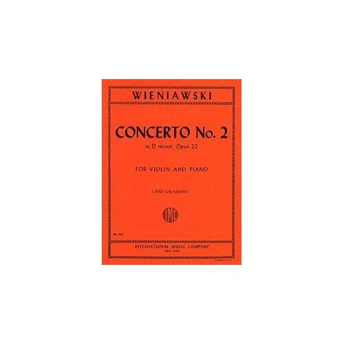 Wieniawski Concerto N°2 En D Minor, Opus 22 Partition Piano Seulement