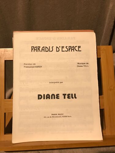 Diane Tell Paradis D'espace Partition Chant Piano Accords Ed. Pavan 1986