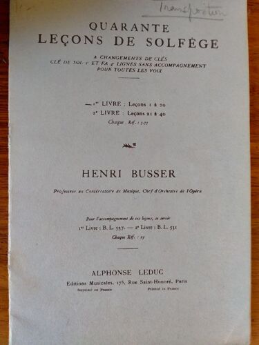 Quarante Leçons De Solfège