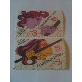 Lot De 2 Timbres Jeux Olympiques De Montréal 1976 Tchécoslovaquie