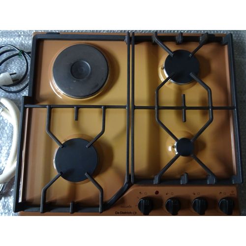 DE DIETRICH plaque de cuisson mixte 4 feux encastrable en email marron clair