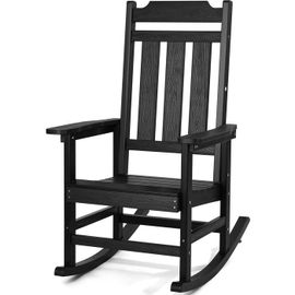 Chaises À Bascule Pour Porche-Vevor-Chaise À Bascule D'extérieur Hips-Pour Jardin, Balcon, Porche-Noir