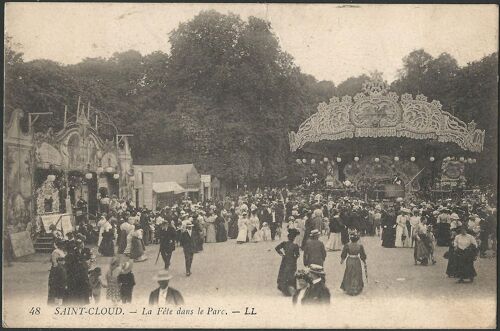 Cinématographe Forain - Théâtre Du Petit Poucet D'adolphe Levergeois Sur La Gauche - 1 Carte Postale Originale De Saint-Cloud - Petite Affiche De 9x14 Cm - Cinéma Ambulant Primitif
