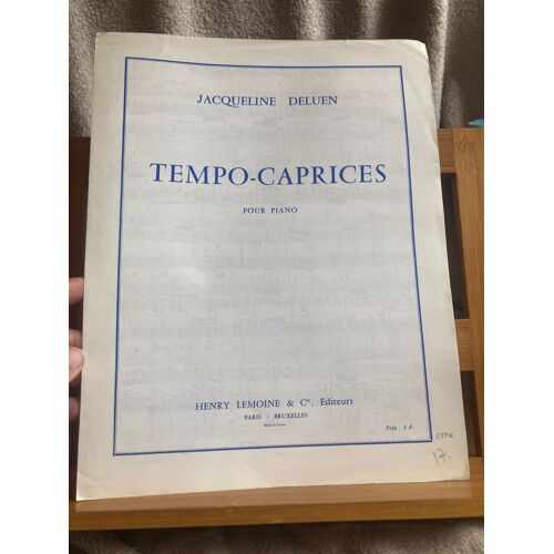Jacqueline Deluen Tempo-Caprices Pour Piano Partition Éditions Henry Lemoine