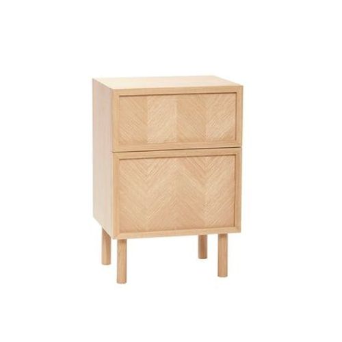 Hubsch - Tables De Chevet Herringbone En Bois De Chêne - Naturel