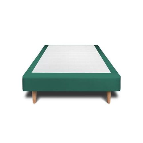 Sommier Tapissier Velours Vert 160x200 H29cm