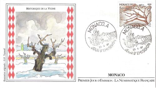 Monaco - Enveloppe Premier Jour D'emission - Les Quatre Saisons De La Vigne, Hiver / 1987