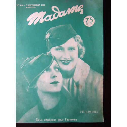 Madame N°410 Du 7 Septembre 1933